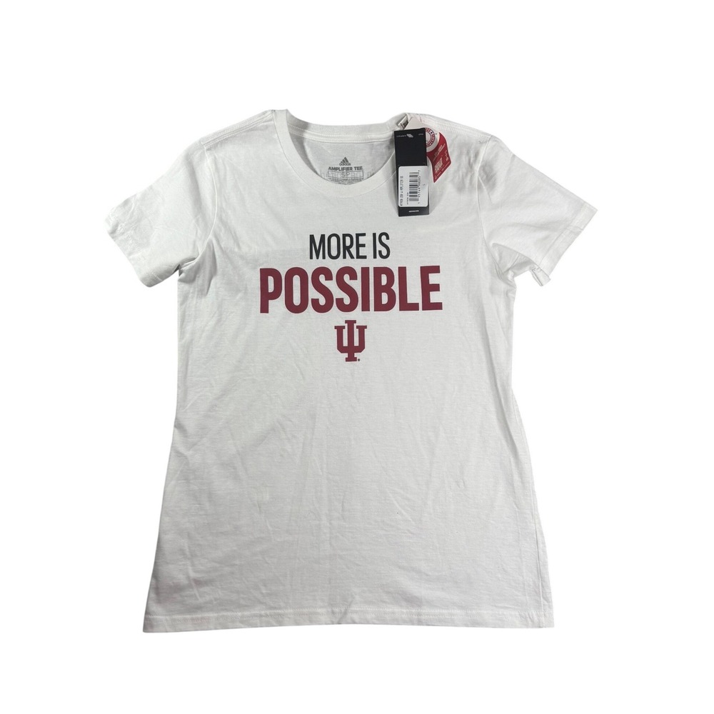 Adidas Indiana University IU Title IX More Is Possible Amplifier Tee White Small